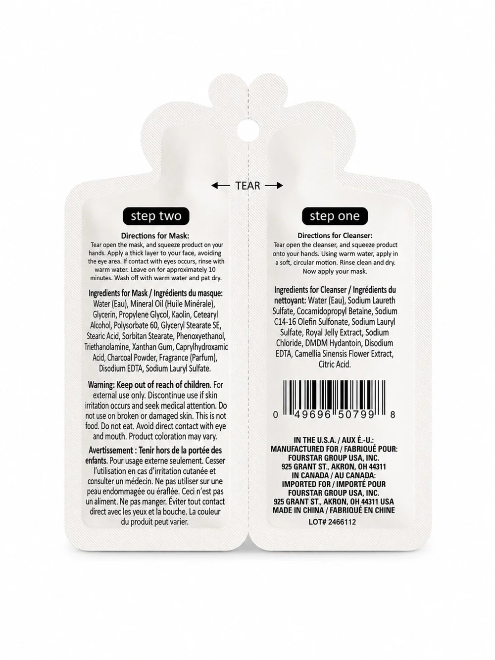 B Pure 2 Two Step Green Tea Facial Cleanser & 10 Minute Activated Charcoal Mask